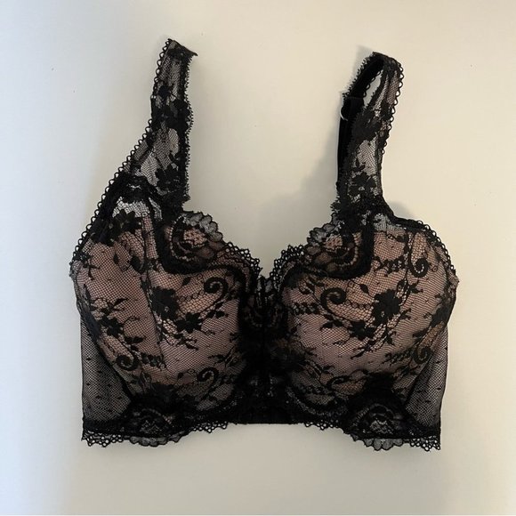 Victoria's Secret DREAM ANGELS Lined Demi Lace & Dot Mesh Long Line Bra - Picture 4 of 12